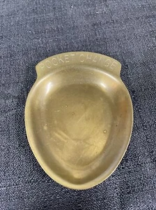 Vintage Solid Brass Men's Pocket Change Plate Tray 4 1/4" Long Dish MSR Jewelry - Picture 1 of 4