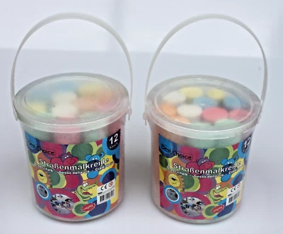 2x12 St Malkreide im Eimer Kreide Kinder Straßenmalkreide *NEU* - Bild 1 von 2