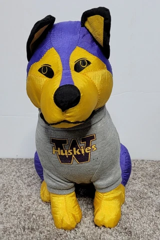 RARE 1995 Stuffins University Of Washington Huskies Mascot Plush Stuffed Animal Cover