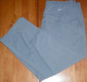 Nike Golf Mens 36x32 Dri Fit Straight Stretch Gray Striped Pants Actual 36x28