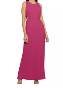 BCBGMAXAZRIA Raven Pleated Cutout Back Gown Bright Pur Size 14 2767 - Picture 1 of 2