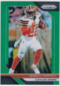 2018 PRIZM FOOTBALL GREEN REFRACTOR #151 JABRILL PEPPERS-BROWNS - Picture 1 of 1