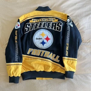 Steelers Team Jacket NFL Men’s M, Fits Like a Lrg-Xl G-111 Excellent Condition - Picture 1 of 5