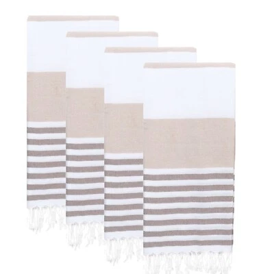 Juego de 4 toallas de playa turcas (38" x 71") - de gran tamaño, de secado rápido, sin arena, suaves Foto 1 de 4