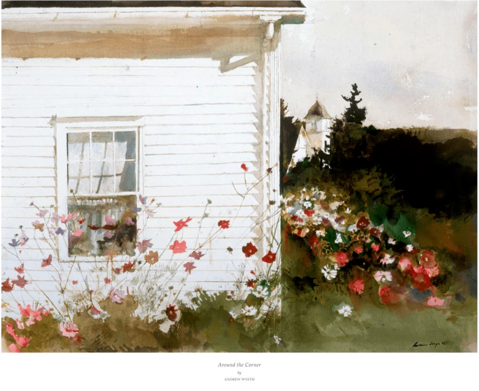 Around the Corner, 1992 por Andrew Wyeth Casa de impresión artística Port Clyde, Maine 24x30 Foto 1 de 1
