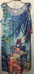 Leoma Love grove Dress Womens Medium Blue Beach Cover NWT Paradise Setting - Picture 1 of 7