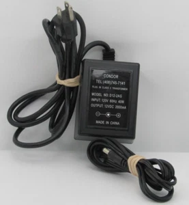 Condor D12-2AG Plug In Class 2 Transformer  Power Supply 120V 60Hz 40W 2000mA - Picture 1 of 7