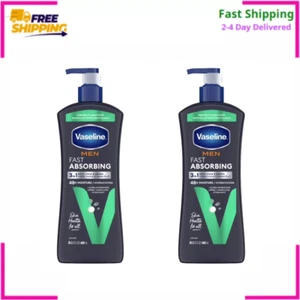 2pk Vaseline Men Fast Absorbing 3-in-1 Face, Hands & Body Lotion for Men, 20.3oz - Picture 1 of 12