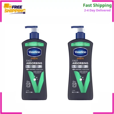 2pk Vaseline Men Fast Absorbing 3-in-1 Face, Hands & Body Lotion for Men, 20.3oz - Image 1 of 4