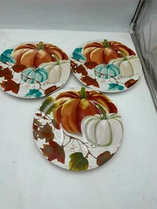 3) ROYAL NORFOLK---DINNER PLATES---PUMPKIN---NEW - Picture 1 of 3