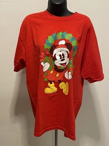 Camiseta Disney Navidad Mickey Mouse Mujer Talla XL Roja Manga Corta - Imagen 1 de 9