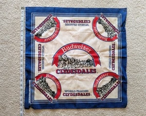 Vintage 90s Budweiser Bandana Budweiser Beer Clydesdales Handkerchief - Picture 1 of 7