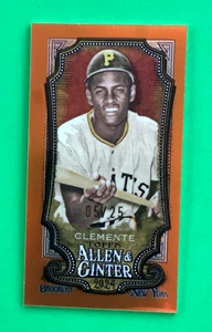 2024 topps  Allen & Ginter mini CHROME ORANGE REF .ROBERTO CLEMENTE 5/25 RARE - Picture 1 of 2
