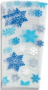 Snowflake Cellophane Christmas Party Bags 20 Count (Pack of 1), Multicolor - Picture 1 of 1