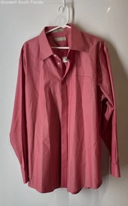 Nordstrom Mens Pink Traditional Fit Wrinkle Free Button-Up Shirt Size 17.5 36 - Picture 1 of 6
