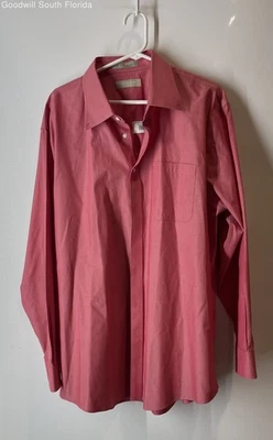 Nordstrom Mens Pink Traditional Fit Wrinkle Free Button-Up Shirt Size 17.5 36 - Image 1 of 4