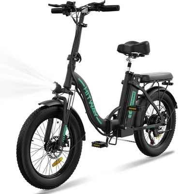 HITWAY Electric Bike 20"×3.0 Fat Tire 750W Motor 20Mph 7-Speed Folding E Bike - Image 1 of 4