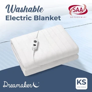 Extra-Soft Electric Blanket Washable Fully Fitted Heated Underlay King Single - Picture 1 of 18