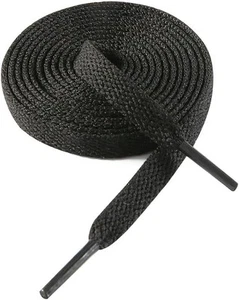 VSUDO Flat Shoe Laces for Sneakers, Shoelaces 47" ( 120 CM ), 04 Black - Picture 1 of 7