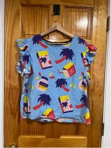 Nooworks Top con volant e stampa snack taglia XXL - Large - Foto 1 di 6