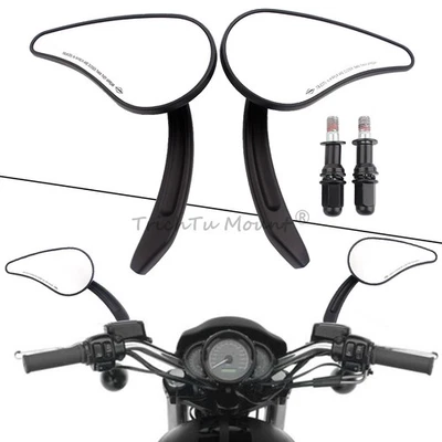 Mirrors Fit For Harley street bob Fatboy FLHTCU Softail Slim FXWG Low Rider S XL - Imagem 1 de 4