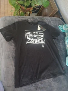 New W Tags LEVIS BLACK XL CLASSIC LOGO TEE T-SHIRT MENS  - Picture 1 of 4