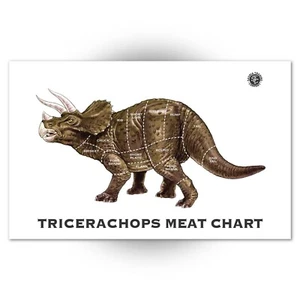 Meat Chart Triceratops Dinosaur Tea Towel Jay Jay Burridge FREE POSTAGE new - Picture 1 of 6