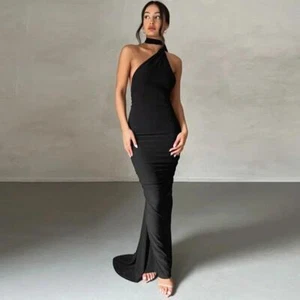 White bodycon long dress for women, 2025 summer party, club, evening streetwear. - Picture 1 of 4