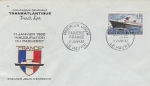 FRANCE 1962 FDC PAQUEBOT FRANCE YT 1325 - Imagen 1 de 1