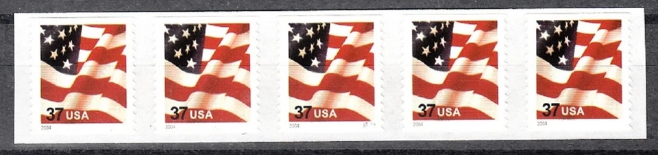 USA PNC SC# 3632Cd FLAG 37c. SELF ADHESIVE SPACE MNH PL# S1111 MOTTLED TAG - Image 1 of 1