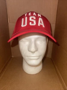 Team USA Fanatics Men’s Logo Solid Structured Adjustable Snapback Hat Red New - Picture 1 of 4