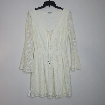 American Eagle Outfitters Women's Long Bell Sleeve Lace Boho Mini Dress S B26 - Image 1 of 4