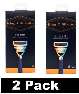 2 x KING. C. GILLETTE NECK RAZOR FOR NECK AND CHEEKS 100% Brand New - Picture 1 of 5