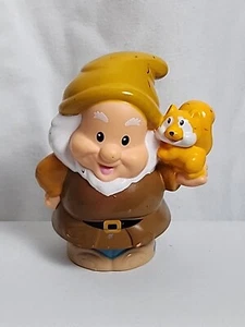 Fisher Price Little People Disney Snow White Happy Dwarf w/ squirrel RARE - Picture 1 of 6