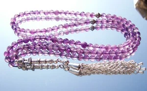 6mm x99 AMETHYST PRAYER BEADS ISLAMIC TASBIH MISBAHA QURAN GIFT - Picture 1 of 6