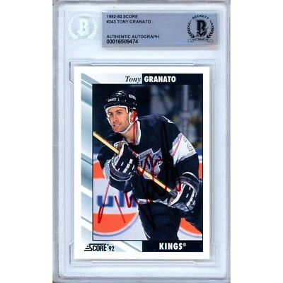 Tony Granato Signed 1992-93 Score #243 Card AUTO Beckett Slabbed LA Kings - Image 1 of 4