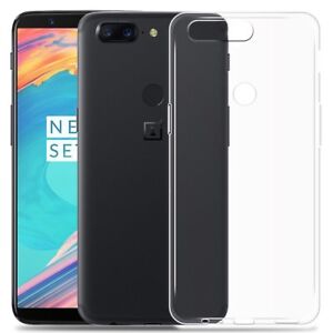 For OnePlus 5T Clear Slim Gel Case Cover and Tempered Glass Screen Protector