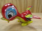 Vintage 1950's Tin Toy Lithograph Wind Up Hopping Red Bird Made by Mikuni Japan