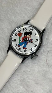 RARE Vintage Grovana Mickey Mouse Swiss Watch With Mechanical Moving Rose NEAT!! - Picture 1 of 16