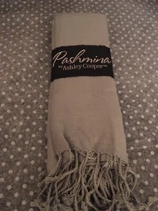 Pashmina Style Shawl Scarf NWT By Ashley Cooper Gray Fringed - Picture 1 of 7