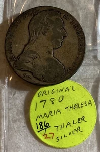 ORIGINAL Austria 1780 Maria Theresa Thaler SILVER COIN, NOT RESTRIKE TYPE! - Picture 1 of 2