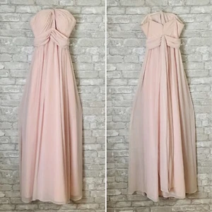 Jenny Yoo Collection Women's 2 Blush Pink Chiffon Bridesmaids Dress Full Length - Picture 1 of 12