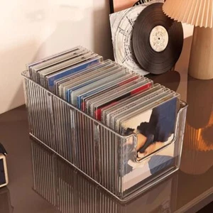Spacious Vinyl Record Display Boxes Detachable Divider Clear DVD Holder Comics - Afbeelding 1 van 9
