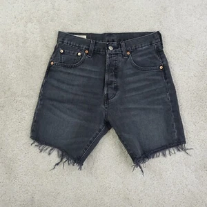 Levis Premium 501 W29 Mens Shorts Cut Off Denim 93 Jean Black Festival Big E - Picture 1 of 11
