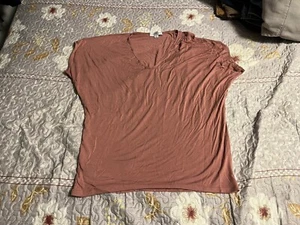 Amour Vert Top T Shirt Soft Women One Size Brown Orange Made USA Modal - Picture 1 of 6