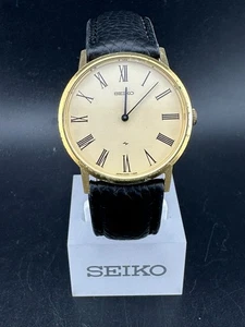 Orologio Seiko Chariot 1977 uomo carica manuale quadrante oro placcato oro 34mm 2220-0430 - Foto 1 di 12