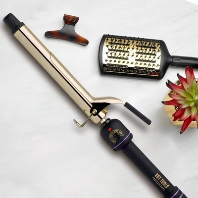 Hot Tools Professional 1" Barrel 24K Gold Spring Curling Iron HT1181XL OPEN BOX - Image 1 of 3