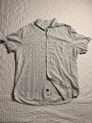 Rails Mens Button-Up Shirt White Blue Carson Flower Groove Short Sleeve Size 2XL - Image 1 of 4