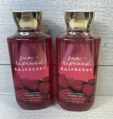 2-Bath & Body Works SUN RIPENED RASPBERRY Shower Gel 10 oz NEW - Image 1 of 4