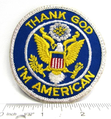 Vintage Thank God I'm American Jacket Patch United States of America Seal - Image 1 of 3